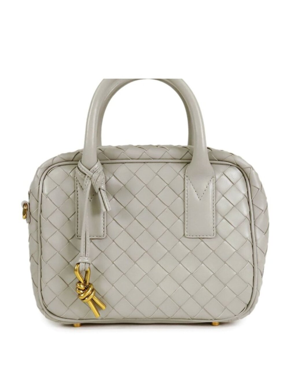 Bottega Veneta Getaway Small Gray Lambskin 2-Way Shoulder Bag